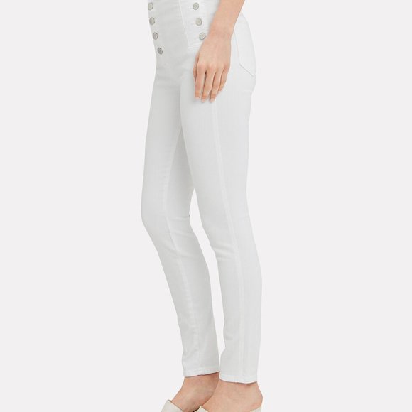 J Brand Natasha Sky High skinny jeans in white stretch denim - Picture 4 of 14